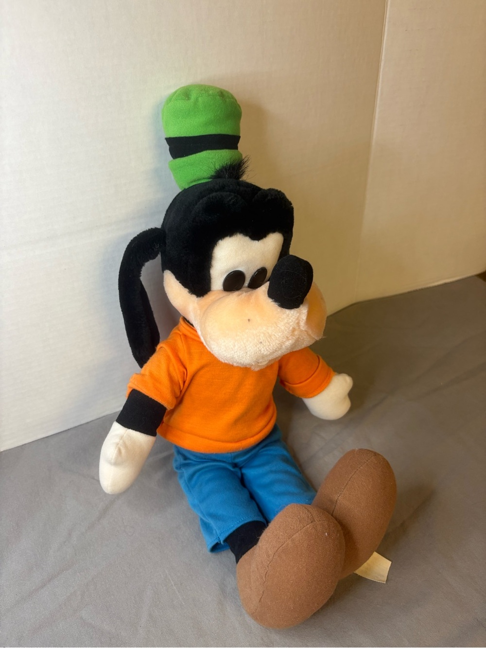 Disney Goofy Plush Toy - Orange Shirt, Green Hat, Blue Pants